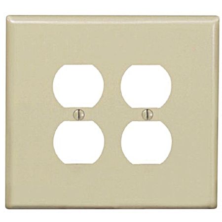 2-Gang Outlet Oversized Wallplate - Ivory