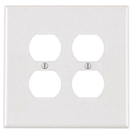 2-Gang Outlet Oversized Wallplate - White