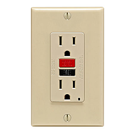15A-125V Self Test GFCI Wallplate - Ivory