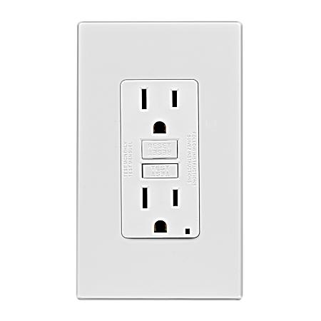 15A-125V Self Test GFCI Screwless Wallplate