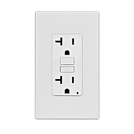 20A-125V Self Test GFCI W/ Screwless Wallplate