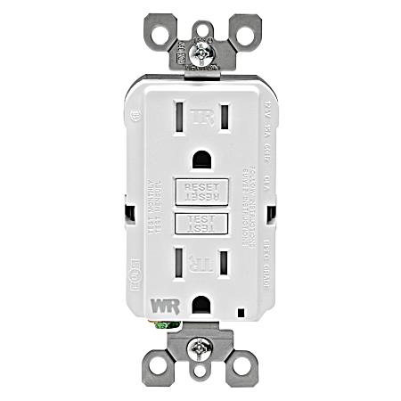 15A-125V Self Test Weather GFCI - White