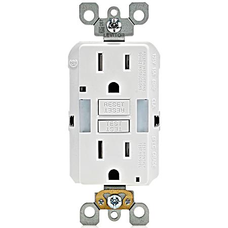 15A-125V Self Test Tamper Resistant GFCI - White