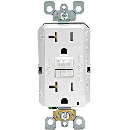 20A-125V Self Test Tamper Resistant GFCI -White