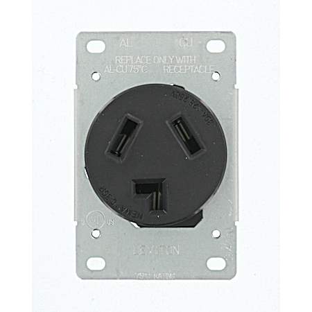 30 AMP Black Flush Mount Receptacle
