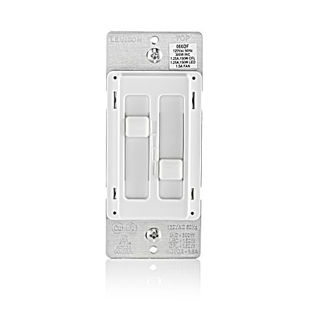 White SureSlide Dual Quiet Fan & Light Control