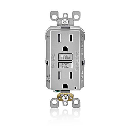 15A-125V Light Gray Self-Test SmartlockPro Slim GFCI Tamper-Resistant Receptacle w/ LED Indicator