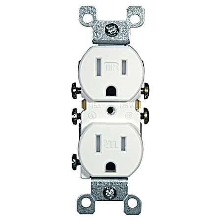 15 Amp White Tamper-Resistant Duplex Grounding Outlet - 10 Pk