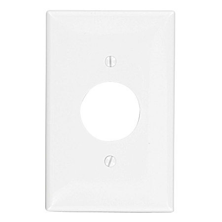 One-Gang Single Midway Size White Receptacle Wall Plate