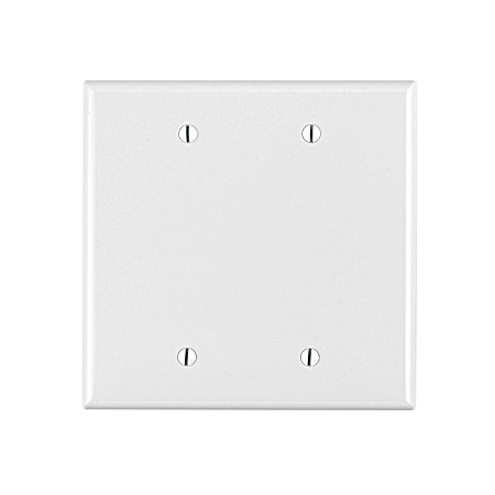 Two-Gang Midway Size White Blank Wall Plate