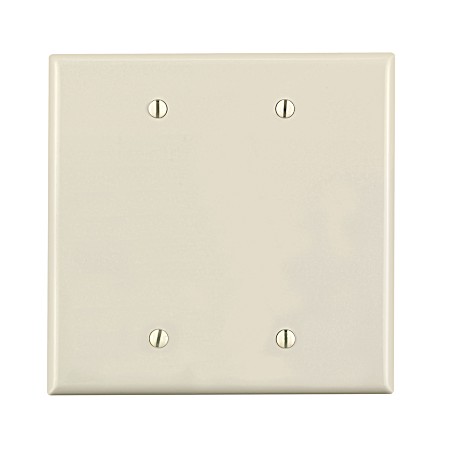 Two-Gang Midway Size Light Almond Blank Wall Plate