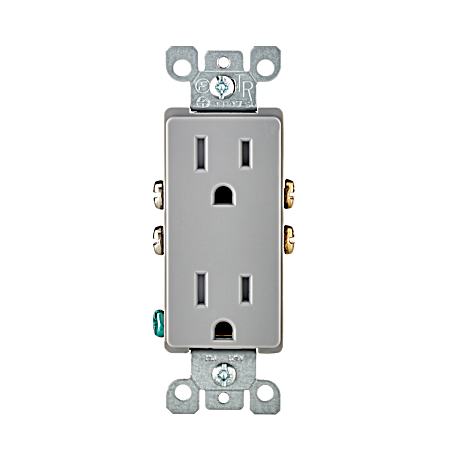 Decora 15 Amp Light Gray Duplex Tamper-Resistant Grounding Outlet