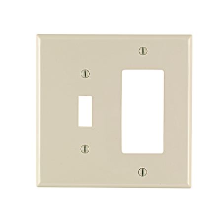 Decora Two-Gang One-Toggle Midway Size Light Almond Nylon Combination Wall Plate