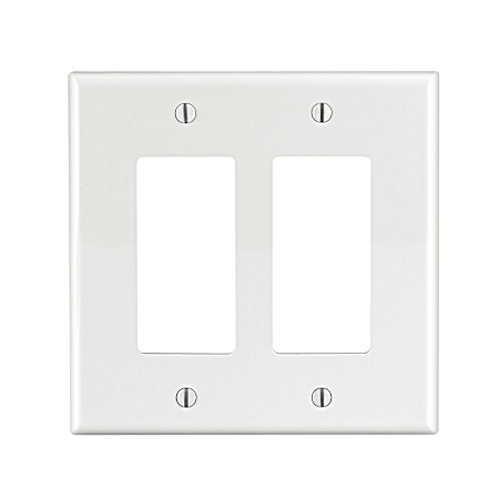 Decora Two-Gang Midway Size White Nylon Wall Plate