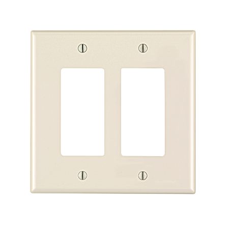Decora Two-Gang Midway Size Light Almond Nylon Wall Plate
