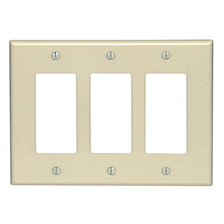 Decora Three-Gang Midway Size Ivory Nylon Wall Plate