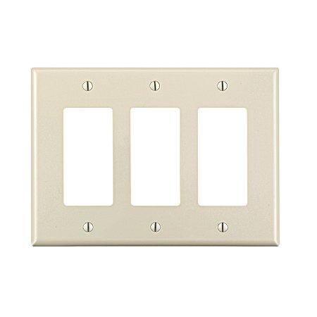 Decora Three-Gang Midway Size Light Almond Nylon Wall Plate