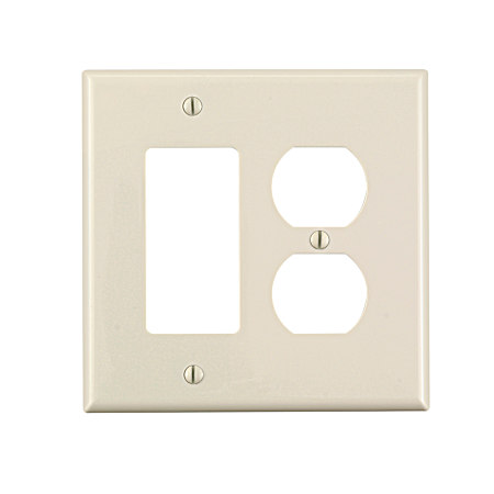 Decora Two-Gang One-Duplex Midway Size Light Almond Nylon Combination Wall Plate