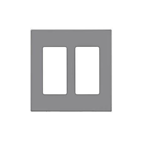 Decora Two-Gang Light Gray Screwless Wall Plate