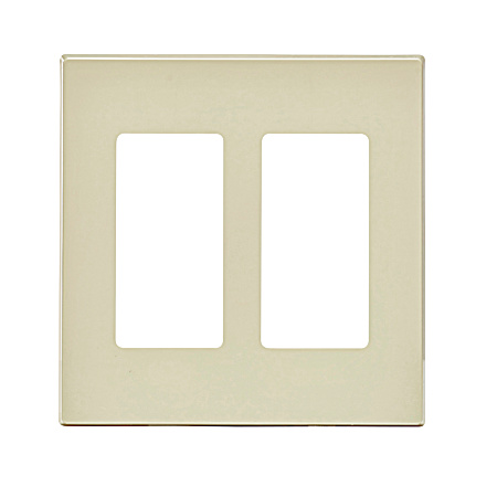 Decora Two-Gang Light Almond Screwless Wall Plate