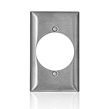 One-Gang 2.15 in Diameter Opening Stainless Steel Single Outlet Wall Plate