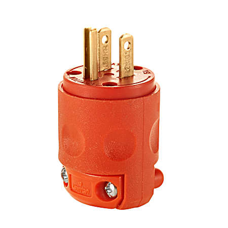 15 Amp Orange Vinyl Grounding Plug
