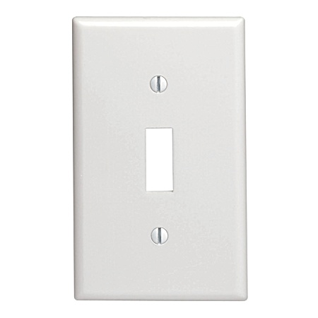 One-Gang Midway Size White Toggle Switch Wall Plate - 10 Pk
