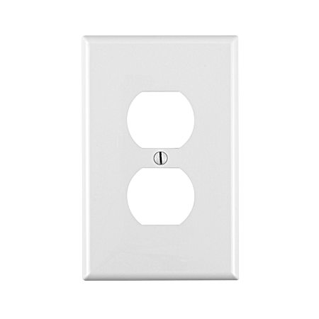 One-Gang Midway Size White Nylon Duplex Outlet Wall Plate - 10 Pk