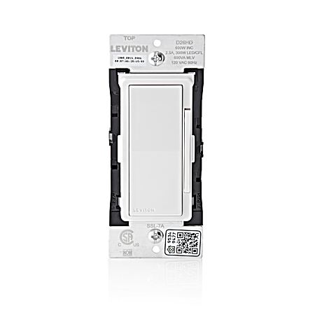 White Decora Smart 2nd Gen Wi-Fi 120V-600W Dimmer Switch