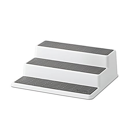 10 in White/Gray Non-Skid 3-Tier Cabinet Organizer