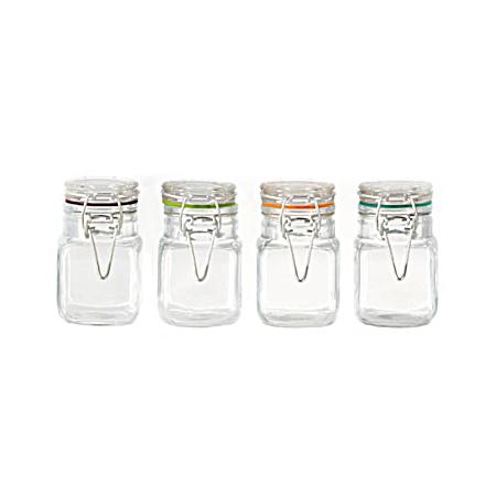 3 oz Clamp Lid Glass Jar Set of 4
