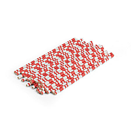 Kizmos Red & White Paper Straws - 30 Ct