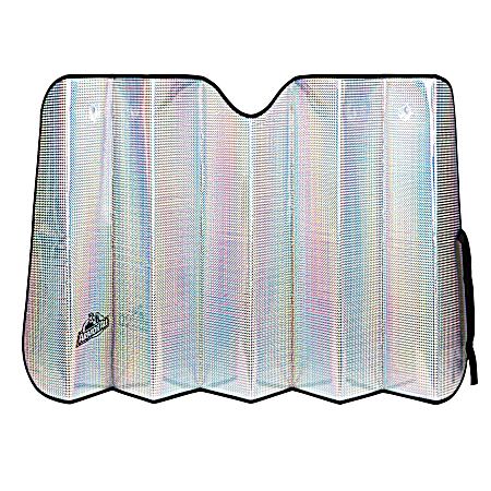 Universal 55 In. x 27.5 In. SilverReflective Laser Design Folding Sun Shade