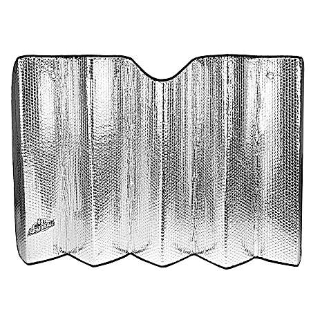 Universal 55 In. x 27.5 In. Silver Single Bubble Mylar Design Folding Sun Shade
