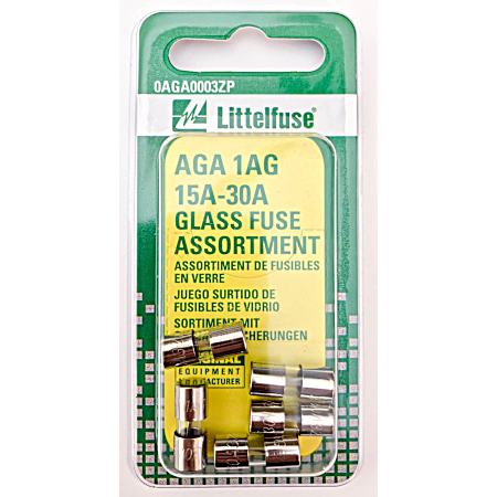 AGA 1AG 15A-30A Glass Fuse Assortment
