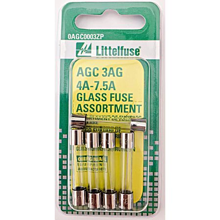 AGC 3AG 4A-7.5A Glass Fuse Assortment