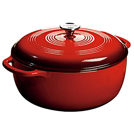 6 qt Red Enamel Dutch Oven