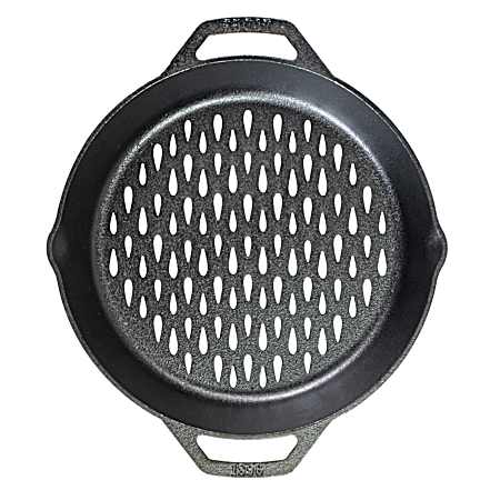 12 in Seasoned Cast Iron Dual Handle Grilling Basket
