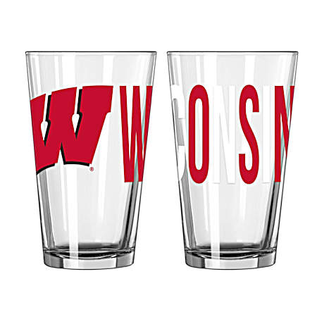 Wisconsin Badgers 16 oz. Game Day Pint Glass