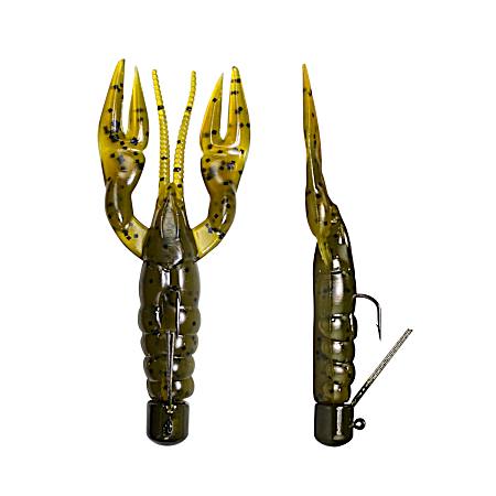 Green Pumpkin Pre-Rigged Finesse Craw Plastic Crayfish