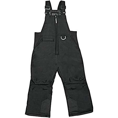 Kids' Black Chest High Snow Bib Overalls