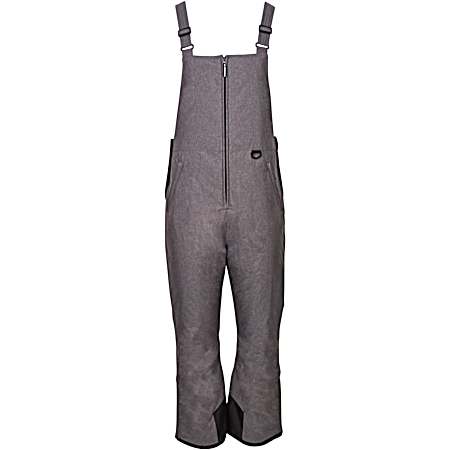 Men's Arctic Quest Heather Grey Polyester Winter Ski Bibs