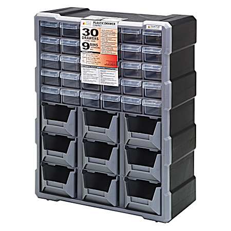 Combo Drawer/Bin Organizer Cabinet w/ 30 Drawers & 9 Bins