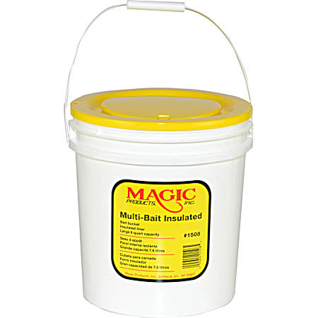 8-qt White/Yellow Multi-Bait Insulated Bucket