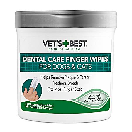 Dental Care Finger Wipes for Dogs & Cats - 50 Ct