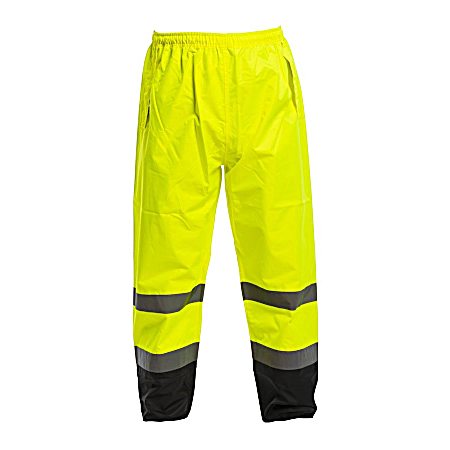 Men's Yellow Hi-Vis Rainsuit Pull-On Pants