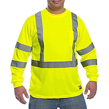Men's Insect Guard Yellow Hi-Vis Reflective Tape Long Sleeve Shirt