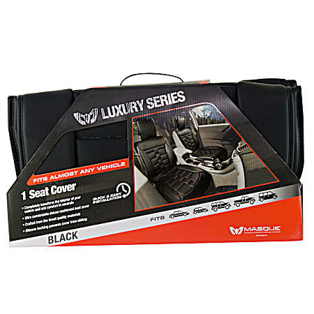 Luxury Series Black Padded Front Seat Cover - 1 Pk