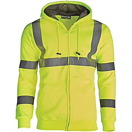 Men's Yellow Hi-Vis Soft Shell Full Zip Hoodie