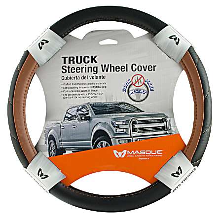 Truck/SUV Brown Leather Steering Wheel Cover